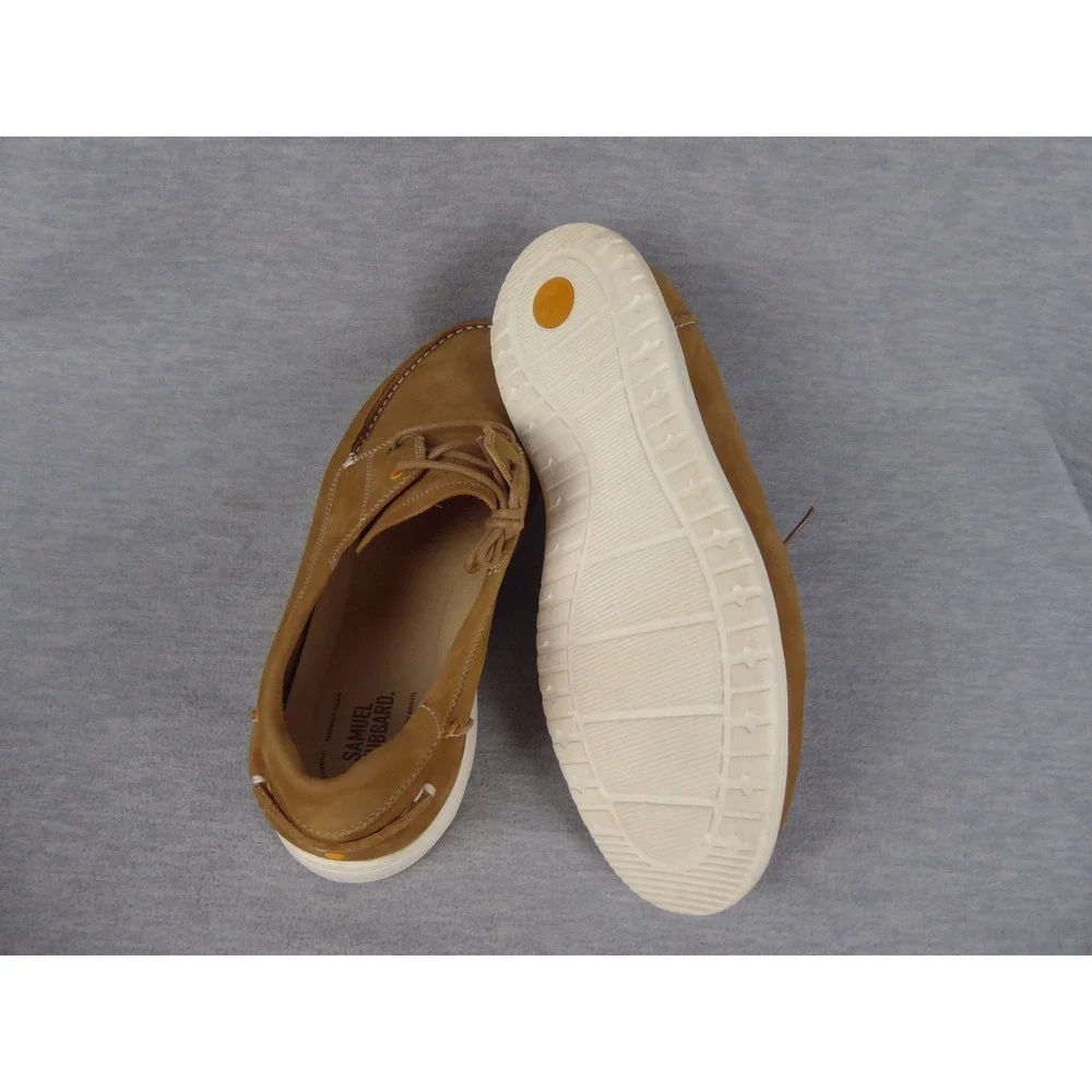 Samuel Hubbard Olema Moc Nutmeg Shoes Mens 13 XW Brown Nubuck Leather Boat Shoes